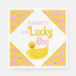 Serviette En Papier Juste Ducky Lucky Un Premier Anniversaire Invitati