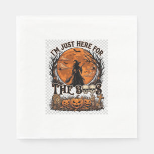 Serviette En Papier Juste ici Boos Halloween Sorcière Lune Citrouilles