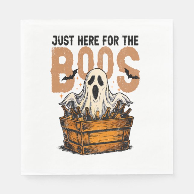 Serviette En Papier Juste ici pour l'Halloween Boos (Devant)