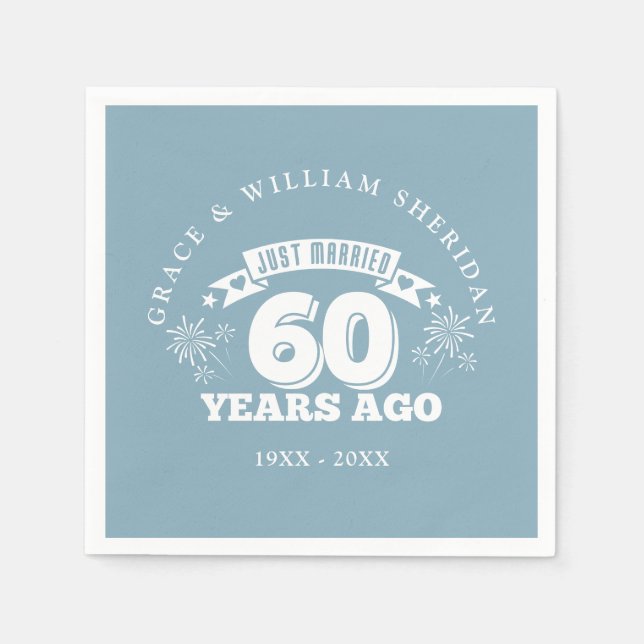Serviette En Papier Juste marié 60ème anniversaire de Mariage (Devant)