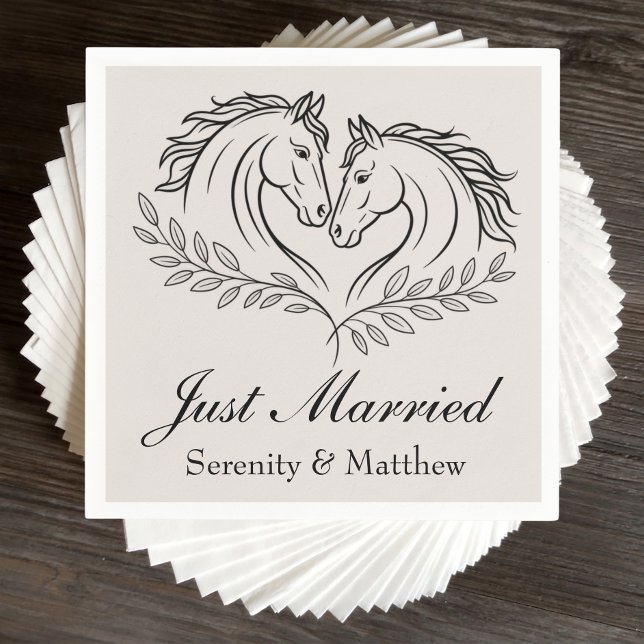 Serviette En Papier Juste Marié Western Horse Mariage campagnard rusti (Créateur téléchargé)