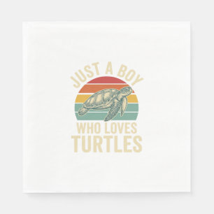 Serviette En Papier Juste un garçon qui aime les tortues Vintage Turtl
