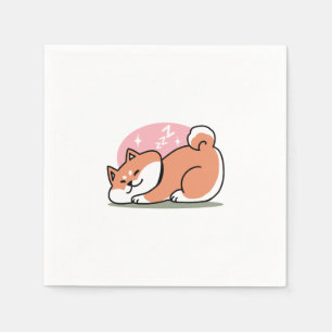 Serviette En Papier Juste un Shiba allongé bas : mignonne conception S