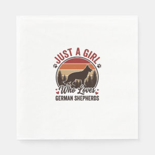 Serviette En Papier Juste Une Fille Berger Allemand Vintage Amoureux D