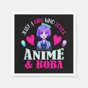 Serviette En Papier Juste une fille qui aime Anime et Boba