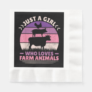 Serviette En Papier Juste Une Fille Qui Aime Les Animaux Agricoles Aim