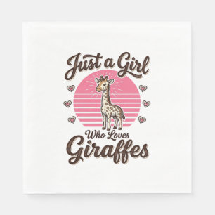 Serviette En Papier Juste une fille qui aime les girafes vintage shirt