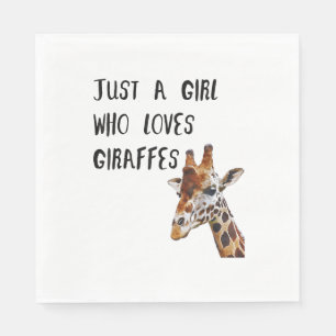 Serviette En Papier Juste Une Fille Qui Aime Les Giraffes Mignonne Gir