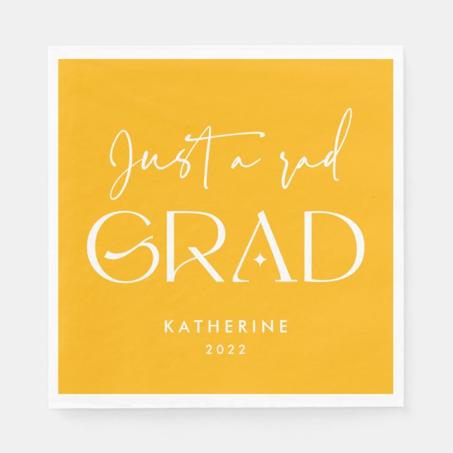Serviette En Papier Juste une rad Grad Funny Jaune 2022 Graduation (Devant)