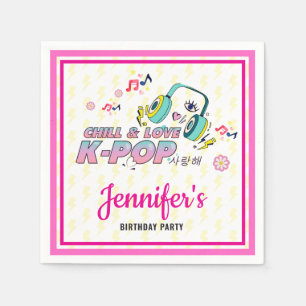 Serviette En Papier K-Pop Music Star Coréen Pop Thème Anniversaire