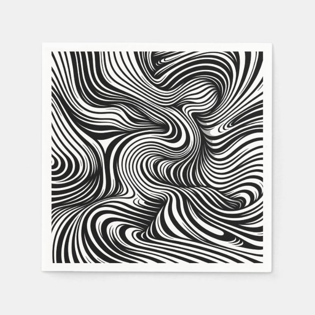 Serviette En Papier Kaleidoscope monochrome (Devant)