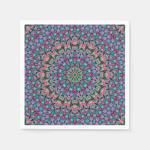 Serviette En Papier Kaliedoscope marocain géométrique de style ornemen