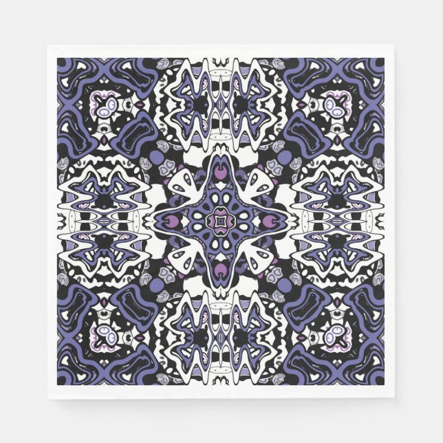 Serviette En Papier Kaliedoscope marocain géométrique de style ornemen (Devant)