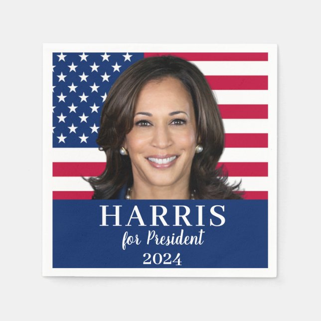 Serviette En Papier Kamala Harris Pour Président 2024 (Devant)