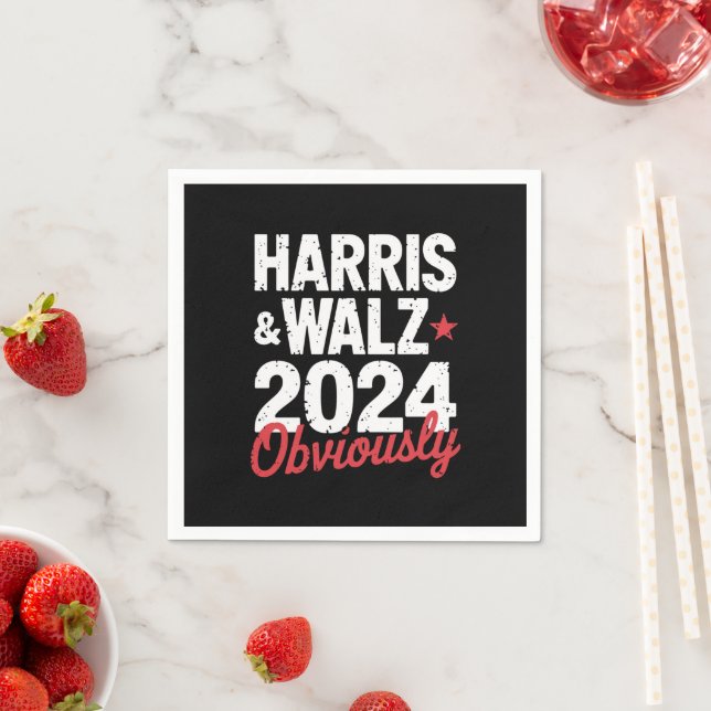 Serviette En Papier Kamala Walz Évidemment 2024 Harris Waltz 2024 (En situation)