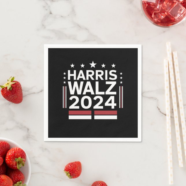 Serviette En Papier KamalaHarris TimWaltz 2024 (En situation)