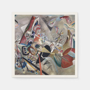 Serviette En Papier Kandinsky En Gris Oeuvre Abstraite
