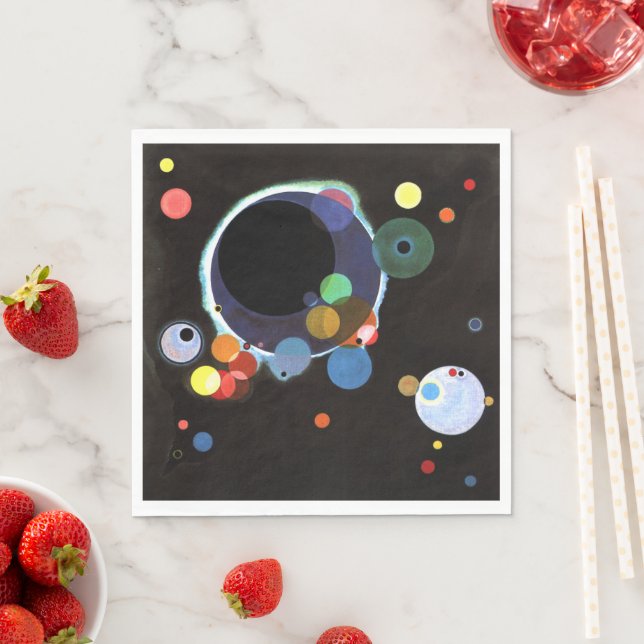 Serviette En Papier Kandinsky - Several Circles, famous abstract art (En situation)