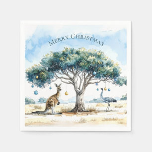Serviette En Papier Kangaroo et Emu Christmas Gumtree Baubles
