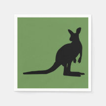 Kangaroo sur les serviettes de papier vert