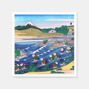 Serviette En Papier Katsushika Hokusai - Fuji from Kanaya on Tokaido