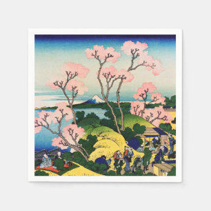 Serviette En Papier Katsushika Hokusai - Gotenyama, Tokaido, Shinagawa