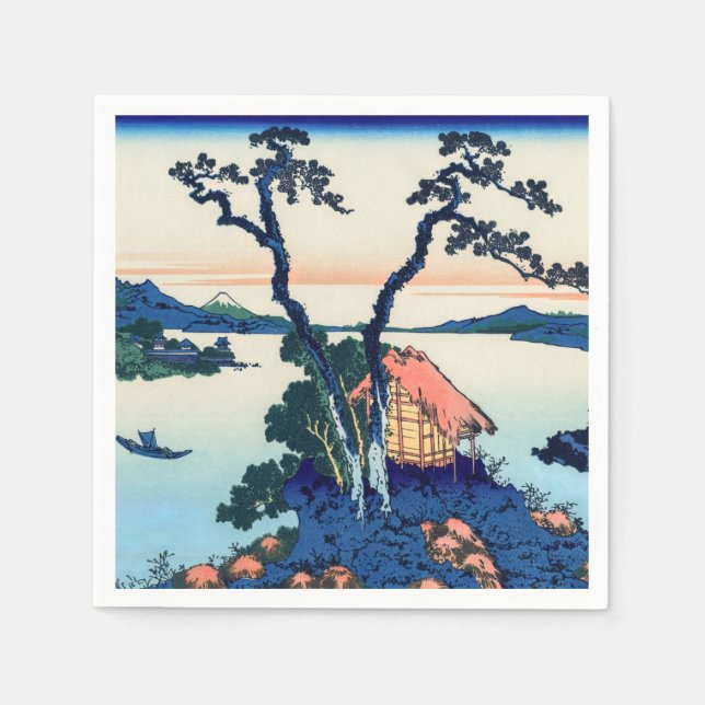 Serviette En Papier Katsushika Hokusai - Lac Suwa dans la province de  (Devant)