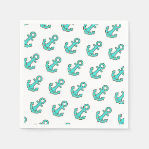 Serviette En Papier Kawaii Ancre Turquoise - Whimsical & gai
