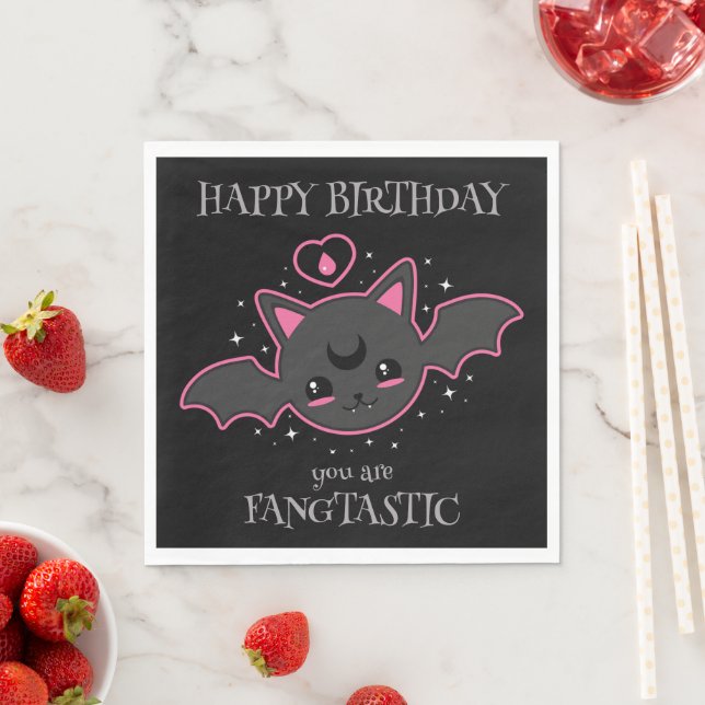Serviette En Papier Kawaii Bat Halloween fête d'anniversaire (En situation)