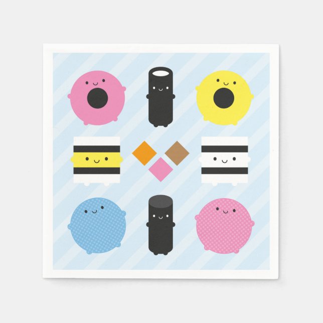 Serviette En Papier Kawaii Candy Licorice (Devant)