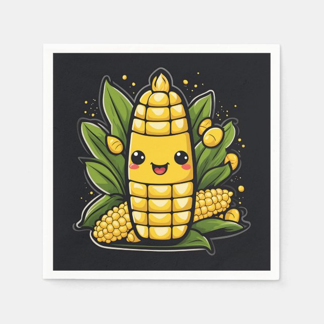 Serviette En Papier Kawaii Corn été (Devant)