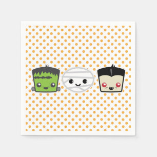 Serviette En Papier Kawaii Frankenstein Mummy Dracula Napkins