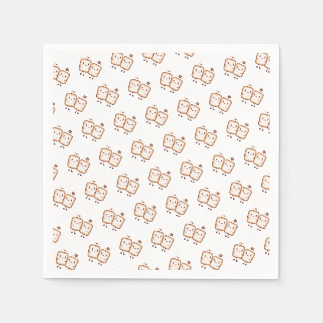 Serviette En Papier Kawaii Marshmallow Smores (Devant)