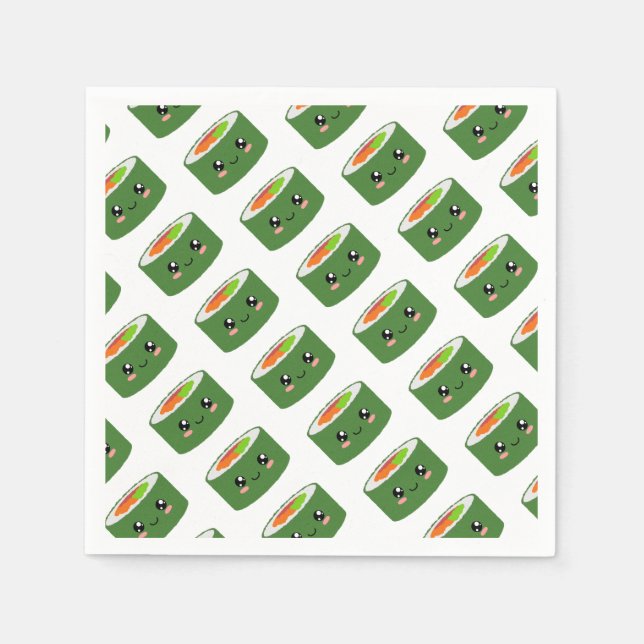 Serviette En Papier Kawaii Sushi (Devant)