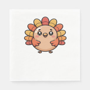 Serviette En Papier kawaii thanksgiving turkey Oversize T-shirt_1