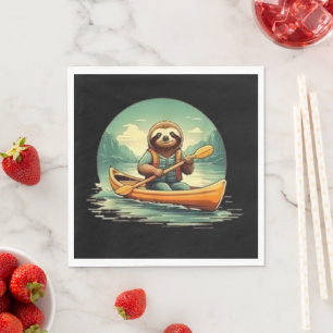 Serviette En Papier Kayak Paresseux Amoureux de Canoë Animaux Drôles V