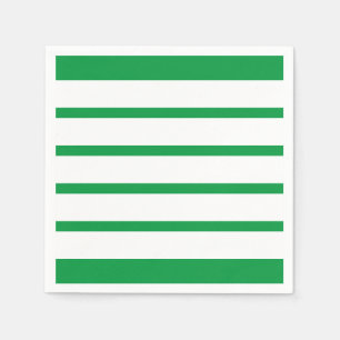 Serviette En Papier Kelly Green et White Minimal Large Stripes Office