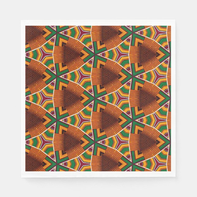 Serviette En Papier Kente Geometrics Kwanzaa Afrocentric (Devant)