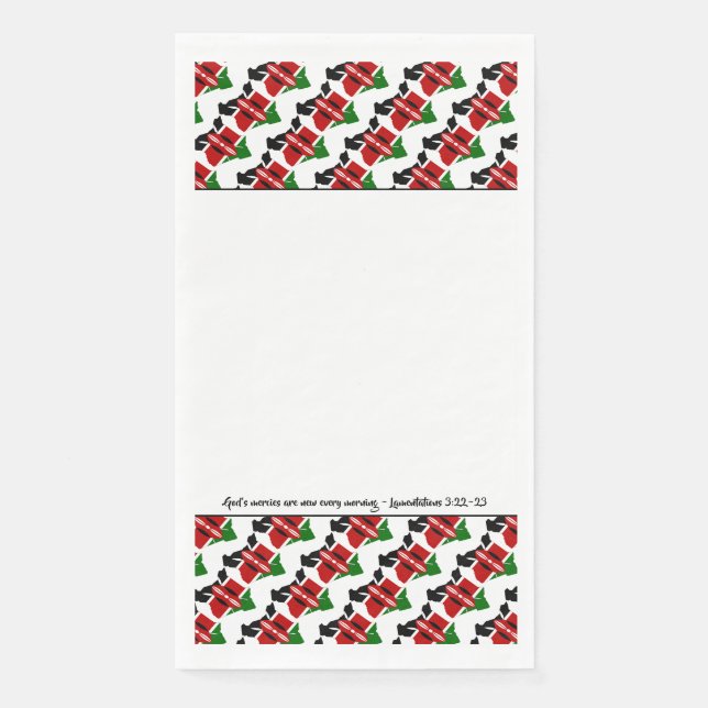 Serviette En Papier Kenya Drapeau avec la Bible chrétienne Verse (Devant)
