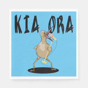 Serviette En Papier Kia ora Kiwi Salutation Maori