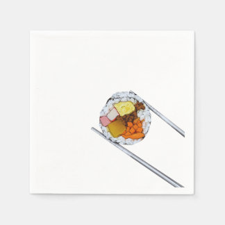 Serviette En Papier Kimbap Slice with Chopsticks - Art alimentaire cor