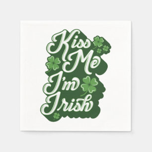 Serviette En Papier KISS ME, JE SUIS IRLANDAIS / Serviettes de fête