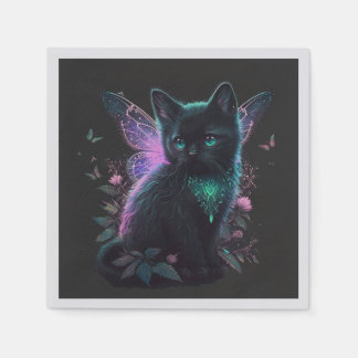 Serviette En Papier Kitten de fée magique