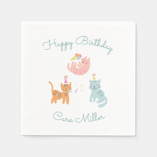 Serviette En Papier Kitten Party (Devant)