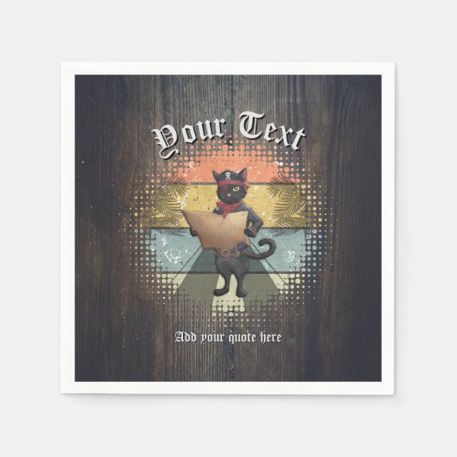 Serviette En Papier Kitty Buccaneer's Sunset Quest (Devant)