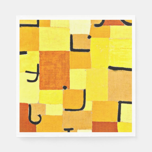 Serviette En Papier Klee - Caractères en Jaune (Devant)
