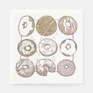 Serviette En Papier KNIT DONUTS Papier de déjeuner standard serviettes