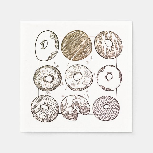 Serviette En Papier KNIT DONUTS Standard Papier à cocktail serviettes (Devant)