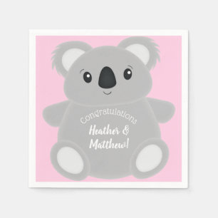 Serviette En Papier Koala Baby shower fille