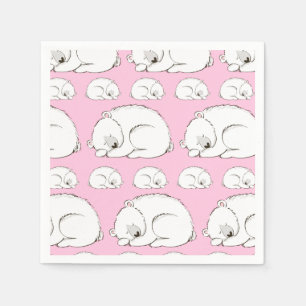 Serviette En Papier Koala Bear Baby shower Rose Girl